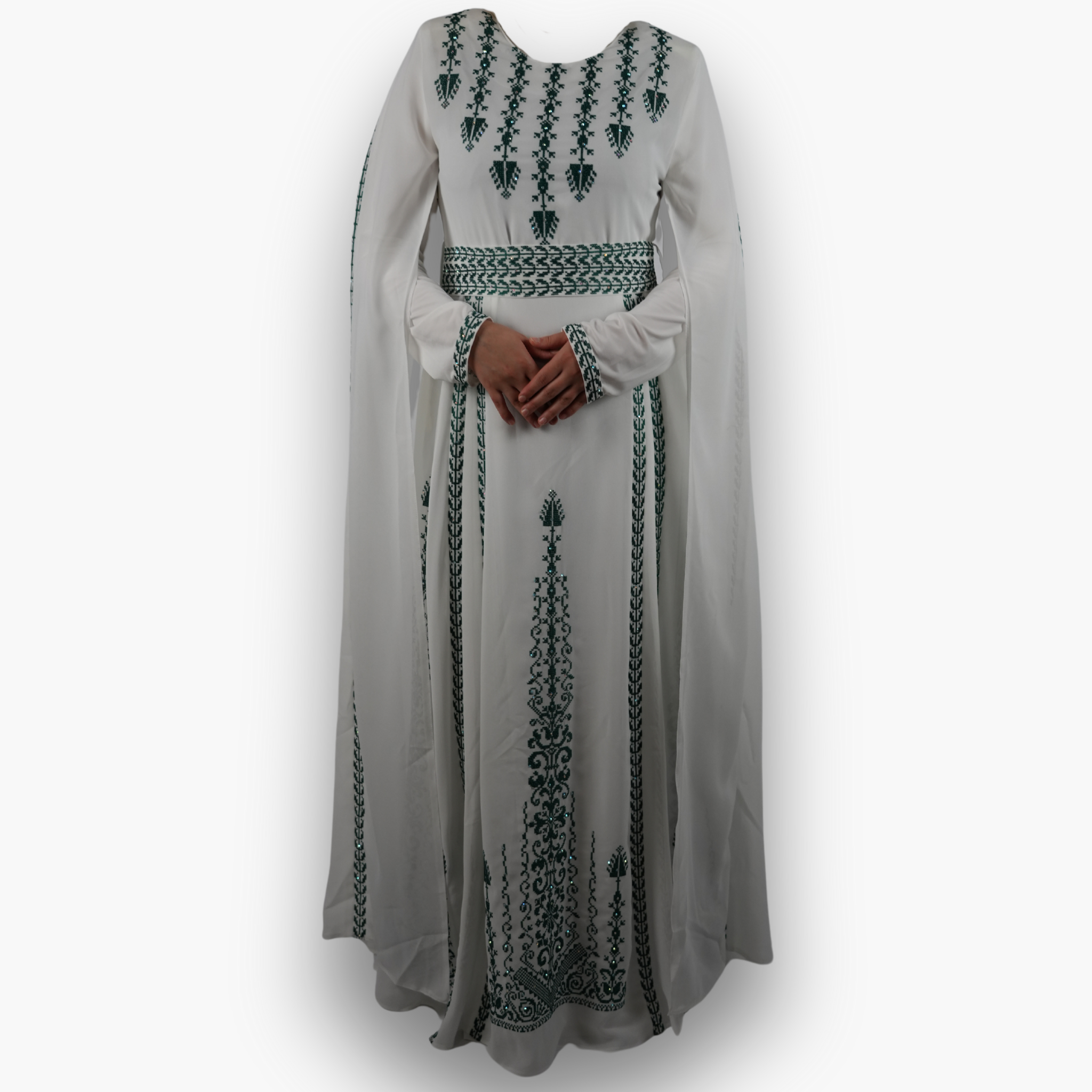 Kleid mit Schulterschleppen